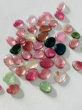 4.5-6.5x4-5 mm Tourmaline Polki - Pack of 4 Pcs - Code # T6 - AAA Quality - Multi Color Tourmaline Thin Slices -
