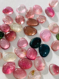4.5-6.5x4-5 mm Tourmaline Polki - Pack of 4 Pcs - Code # T6 - AAA Quality - Multi Color Tourmaline Thin Slices -