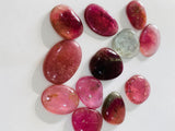 16-22x12-13 mm Tourmaline Polki - Pack of 1 Pc - Code # T7 - AAA Quality - Multi Color Tourmaline Thin Slices -