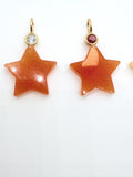 Gemstone charms Star Shape 16x16 mm Size - 925 Silver and gold plating- Gemstone Pendant- Silver pendant with inlay gemstone