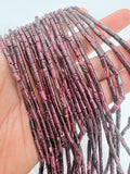 Purple Spiny Oyster Shell Tube Beads • 3x6 mm Size • 40 cm length • AAA Quality • Natural Spiny Oyster Purple Color • Origin Mexico