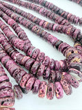 Purple Spiny Oyster Roundel Beads • 6 to 12 mm Size • 40 cm length • AAA Quality • Natural Spiny Oyster Purple Color • Origin Mexico