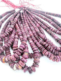 Purple Spiny Oyster Roundel Beads • 6 to 12 mm Size • 40 cm length • AAA Quality • Natural Spiny Oyster Purple Color • Origin Mexico