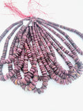 Purple Spiny Oyster Roundel Beads • 6 to 12 mm Size • 40 cm length • AAA Quality • Natural Spiny Oyster Purple Color • Origin Mexico