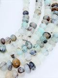 Peruvian Opal Roundel Beads 8/ 9 mm Size • Length 14 Inch • AAA Quality • Natural Peruvian Opal Rondelle beads • Origin Peru