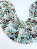 Peruvian Opal Roundel Beads 10/ 11/ 12 mm Size • Length 14 Inch • AAA Quality • Natural Peruvian Opal Rondelle beads • Origin Peru