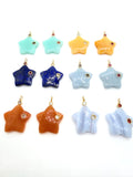 Gemstone charms Star Shape 26x26 mm Size - 925 Silver and gold plating- Gemstone Pendant- Silver pendant with 2 inlay gemstone