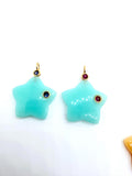 Gemstone charms Star Shape 26x26 mm Size - 925 Silver and gold plating- Gemstone Pendant- Silver pendant with 2 inlay gemstone