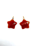 Gemstone charms Star Shape 26x26 mm Size - 925 Silver and gold plating- Gemstone Pendant- Silver pendant with 2 inlay gemstone