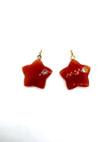 Gemstone charms Star Shape 26x26 mm Size - 925 Silver and gold plating- Gemstone Pendant- Silver pendant with 2 inlay gemstone