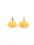 Gemstone Charm Cloud Shape 18x12 mm Size - 925 Silver and gold plating- Gemstone Pendant- Silver pendant with 1 inlay gemstone