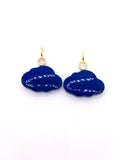 Gemstone Charm Cloud Shape 18x12 mm Size - 925 Silver and gold plating- Gemstone Pendant- Silver pendant with 1 inlay gemstone