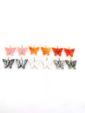 Natural Shell Charm Butterfly Shape 18x15 mm Size - 925 Silver and gold plating- Gemstone Pendant- Silver pendant