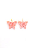 Natural Shell Charm Butterfly Shape 18x15 mm Size - 925 Silver and gold plating- Gemstone Pendant- Silver pendant