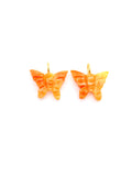Natural Shell Charm Butterfly Shape 18x15 mm Size - 925 Silver and gold plating- Gemstone Pendant- Silver pendant