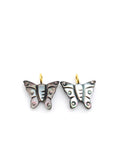 Natural Shell Charm Butterfly Shape 18x15 mm Size - 925 Silver and gold plating- Gemstone Pendant- Silver pendant