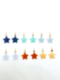 Gemstone charms Star Shape 16x16 mm Size - 925 Silver and gold plating- Gemstone Pendant- Silver pendant with inlay gemstone