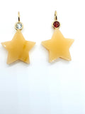 Gemstone charms Star Shape 16x16 mm Size - 925 Silver and gold plating- Gemstone Pendant- Silver pendant with inlay gemstone