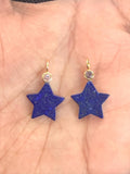 Gemstone charms Star Shape 16x16 mm Size - 925 Silver and gold plating- Gemstone Pendant- Silver pendant with inlay gemstone