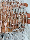 Crystal Tube Beads 8x12 mm size , Crystal Cylindrical Beads - 40 cm Strand - Clear Crystal Beads - Transparent Natural Crystal Beads -