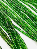 Chrome Diopside Roundel Beads 4 - 4.5mm - AAA Quality -16" Length- Chrome Diopside Beads