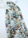 Peruvian Opal Roundel Beads 10/ 11/ 12 mm Size • Length 14 Inch • AAA Quality • Natural Peruvian Opal Rondelle beads • Origin Peru