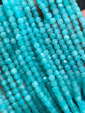 Amazonite Faceted Cube Beads 2/3/4 mm - AAA Quality- Natural Peruvian Amazonite Box Beads - 39 cm Length