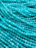 Amazonite Faceted Cube Beads 2/3/4 mm - AAA Quality- Natural Peruvian Amazonite Box Beads - 39 cm Length
