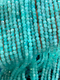 Amazonite Faceted Cube Beads 2/3/4 mm - AAA Quality- Natural Peruvian Amazonite Box Beads - 39 cm Length