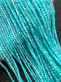 Amazonite Faceted Cube Beads 2/3/4 mm - AAA Quality- Natural Peruvian Amazonite Box Beads - 39 cm Length