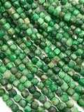 Tsavorite Faceted Cube Beads 4 mm - AAA Quality - Length 39 cm - Natural Tsavorite Box Beads