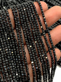 Black Spinel Faceted Cube Beads 2/3/4 mm size -AAA Quality - Length 39 Cm- Natural Black Spinel boc beads