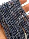 Blue Sapphire Faceted Cube Beads • 2 mm Size • Length 39 cm • AA Quality • Natural Sapphire Box Beads