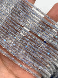 Labradorite Faceted Cube Beads - 2 mm Size - Length 39 cm - Natural Labradorite Box Beads