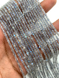 Labradorite Faceted Cube Beads - 2 mm Size - Length 39 cm - Natural Labradorite Box Beads