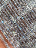 Labradorite Faceted Cube Beads - 2 mm Size - Length 39 cm - Natural Labradorite Box Beads
