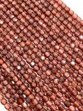 Champagne Garnet Faceted Cube Beads - 2 mm Size- AAA Quality- Natural Champagne Garnet Box Beads