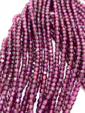 Rhodolite Garnet Faceted Cube Beads - 2 mm Size- AAA Quality- Natural Rhodolite Garnet Box Beads-