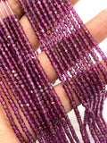 Rhodolite Garnet Faceted Cube Beads - 2 mm Size- AAA Quality- Natural Rhodolite Garnet Box Beads-