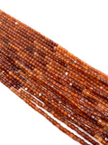 Hessonite Garnet Faceted Shaded Cube Beads - 2 mm Size- - AAA Quality- Natural Hessonite Garnet Box Beads