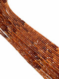 Hessonite Garnet Faceted Shaded Cube Beads - 2 mm Size- - AAA Quality- Natural Hessonite Garnet Box Beads