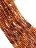 Hessonite Garnet Faceted Shaded Cube Beads - 2 mm Size- - AAA Quality- Natural Hessonite Garnet Box Beads