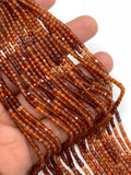 Hessonite Garnet Faceted Shaded Cube Beads - 2 mm Size- - AAA Quality- Natural Hessonite Garnet Box Beads