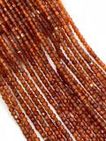 Hessonite Garnet Faceted Cube Beads - 2 mm Size- AAA Quality- Natural Hessonite Garnet Box Beads