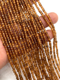 Yellow Garnet Faceted Cube Beads - 2 mm Size- - AAA Quality- Natural Yellow Garnet Box Beads
