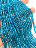 3 mm Neon Apatite Faceted Cube Beads - Length 39 cm - Natural Apatite Box Dice Beads