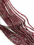 Red Garnet Faceted Cube Beads - 3 mm Size- AAA Quality- Natural Garnet Box Dice Beads