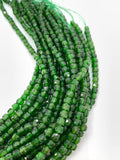 Chrome diopside Faceted Cube Beads- 4 mm Size - AAA Quality - 39 cm Length - Natural Chrome Diopside Box Dice Beads