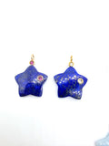 Gemstone charms Star Shape 26x26 mm Size - 925 Silver and gold plating- Gemstone Pendant- Silver pendant with 2 inlay gemstone