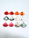 Natural Shell Charm Cloud Shape 25x18 mm Size - 925 Silver and gold plating- Shell Pendant- Silver pendant with 1 inlay gemstone